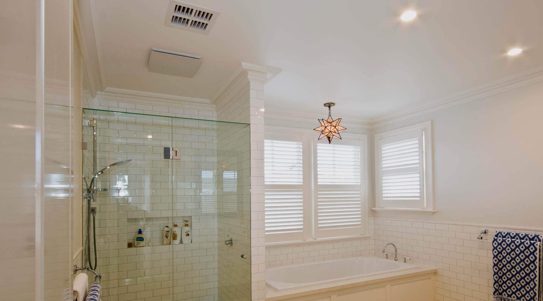 Bathroom in Rosemont Street, Surrey Hills with Reverse cycle ducted air conditioning, Multi directional ceiling vents