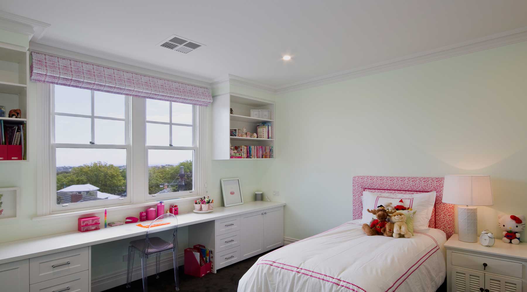Bedroom in Rosemont Street, Surrey Hills with Reverse cycle ducted air conditioning, Multi directional ceiling vents