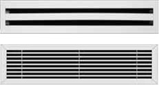 Linear slot diffuser and bar grille outlets